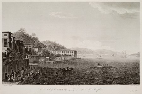 Vue du village de Tarapia, sur la rive européenne du Bosphore - Melling Antoine Ignace - 1819