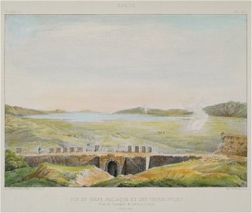 Vue du golfe Maliaque et de Thermopyles Prise de l'acropole de Zeitoun (Lamia) - Rey Etienne - 1867