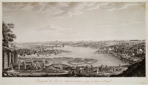 Vue général du Port de Constantinople prise des hauteurs d'Eyoub - Melling Antoine Ignace - 1819