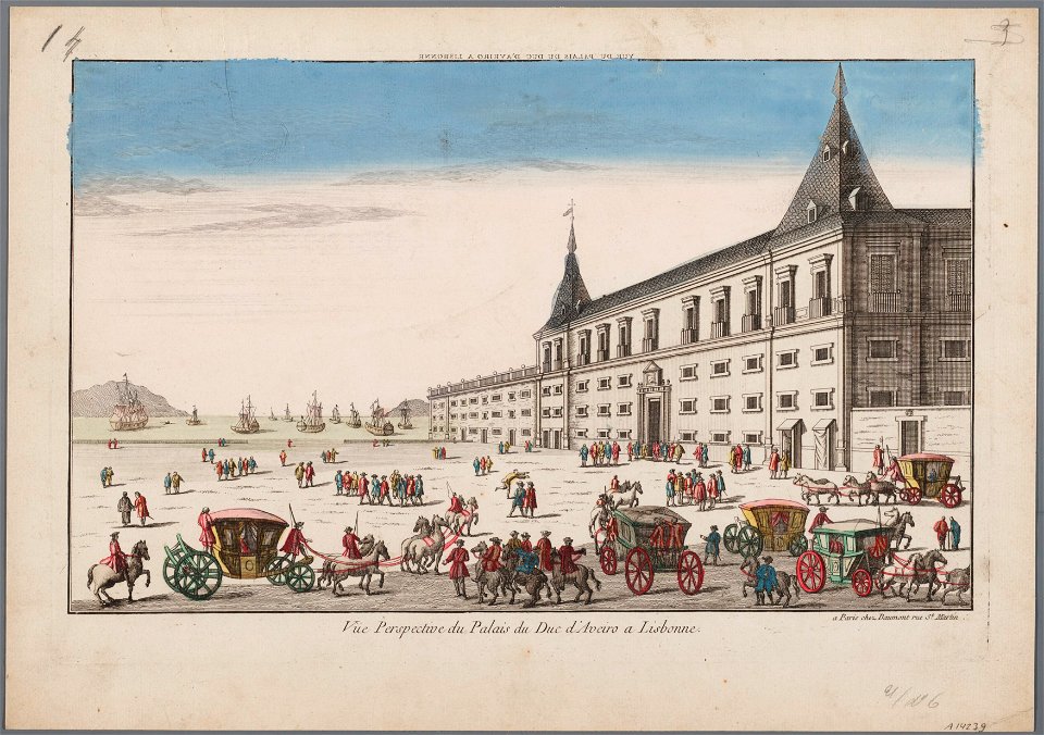 Vue du Palais du Duc d'Aveiro a Lisbonne, objectnr A 14239