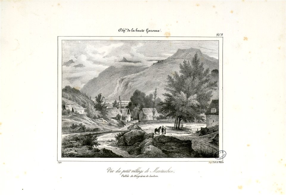 Vue du petit village de Montauban, Vallée de Bagnères de Luchon (Haute Garonne) - Fonds Ancely - B315556101 A DEFER 012