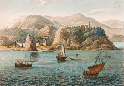 Vue de Notre Dame De Bon Voyage (Rio de Janeiro) by Jacques Etienne Victor Arago 1790-1850