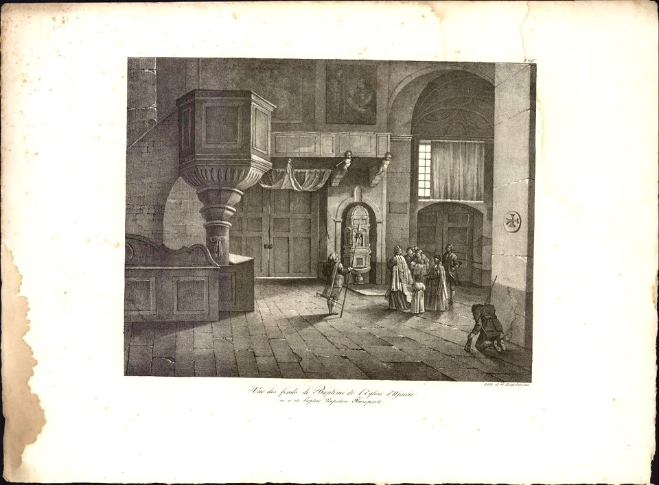 Vue des fonds de Baptême de l'Eglise d'Ajaccio ou à de baptisé Napoleon Bonaparte, objectnr A 59330