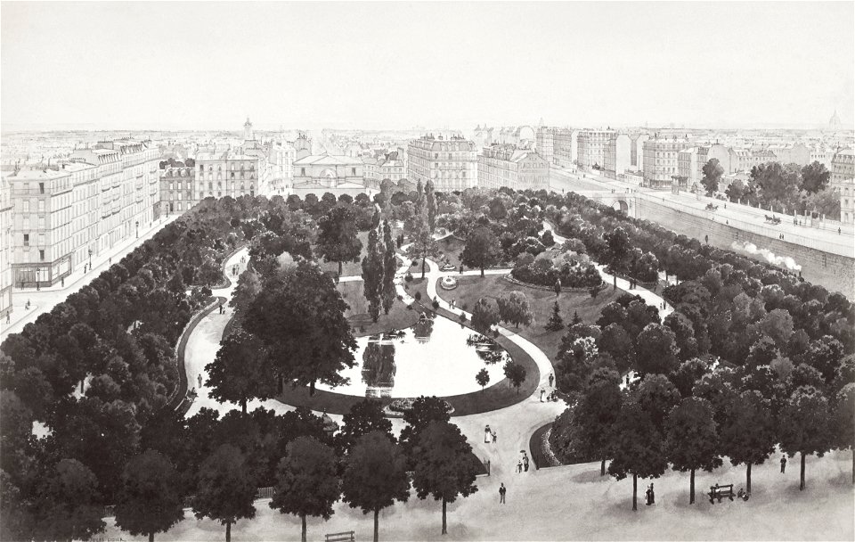 Vue du Square des Batignolles, ca. 1853–70