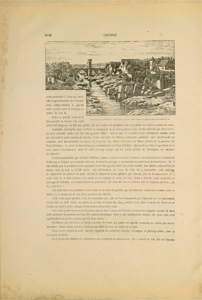 Vue générale des rives du Gave entre les deux ponts avant la construction du chemin de fer - Fonds Ancely - B315556101 A LAFOND 2 020