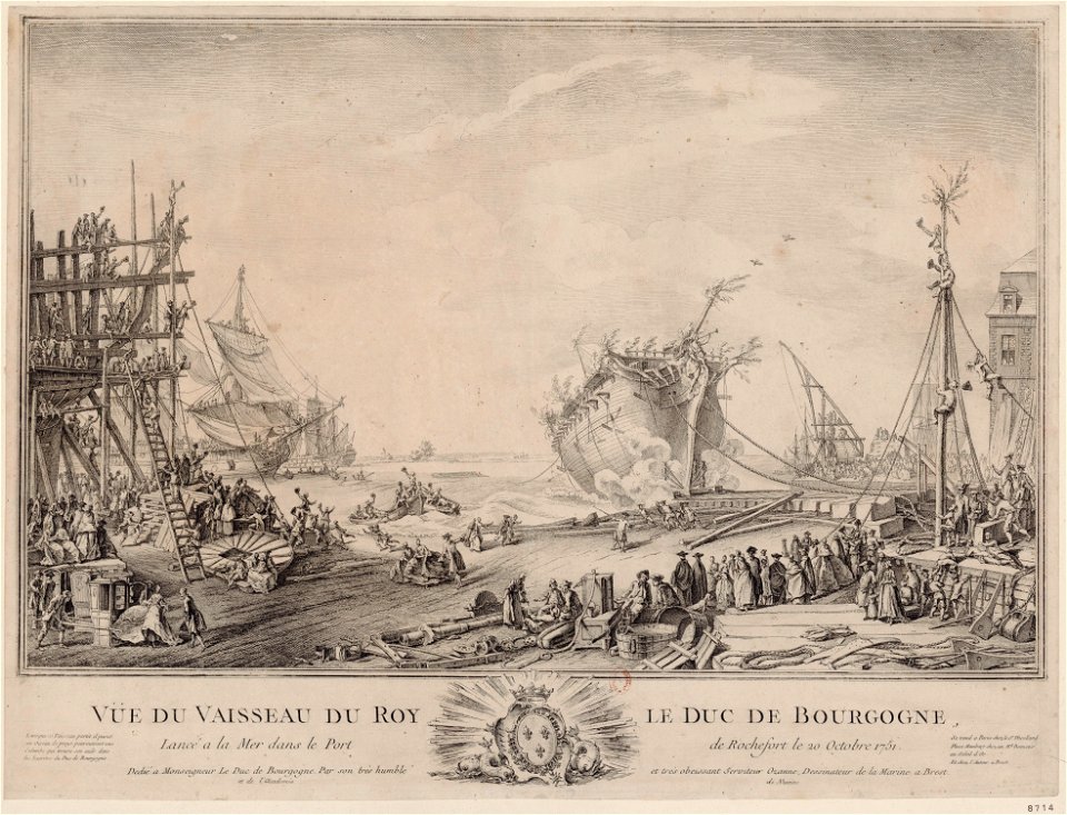 Vue du Vaisseau du Roy le duc de Bourgogne btv1b8409221q