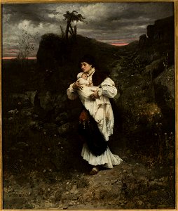 Václav Brožík - Fleeing woman with a child on her arm - M.Ob.722 - National Museum in Warsaw