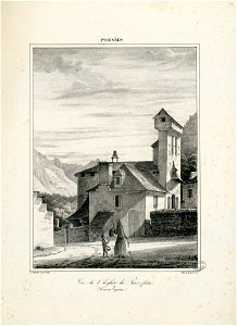 Vue de l'Eglise de Pierre-fitte (Hautes Pyrénées) - 1827 - Fonds Ancely - B315556101 A GELIBERT 1 014