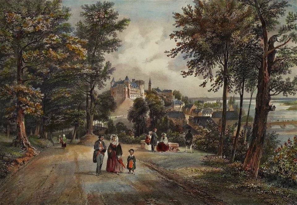 Vue du château de Pau pris du Parc (Basses Pyrénées) - Fonds Ancely - B315556101 A JACOTTET 2 018