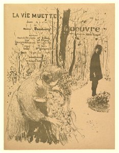 Édouard Vuillard, La Vie Muette, Program for the Théâtre de l'Oeuvre, November 1894. Free illustration for personal and commercial use.