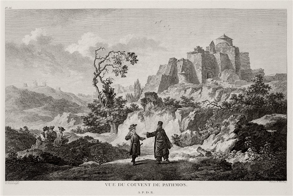 Vue du couvent de Pathmos - Choiseul-gouffier Gabriel Florent Auguste De - 1782