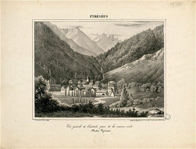 Vue générale de Cauterets prise de la maison conda - (Hautes Pyrénées - 1828 - Fonds Ancely - B315556101 A GELIBERT 1 033
