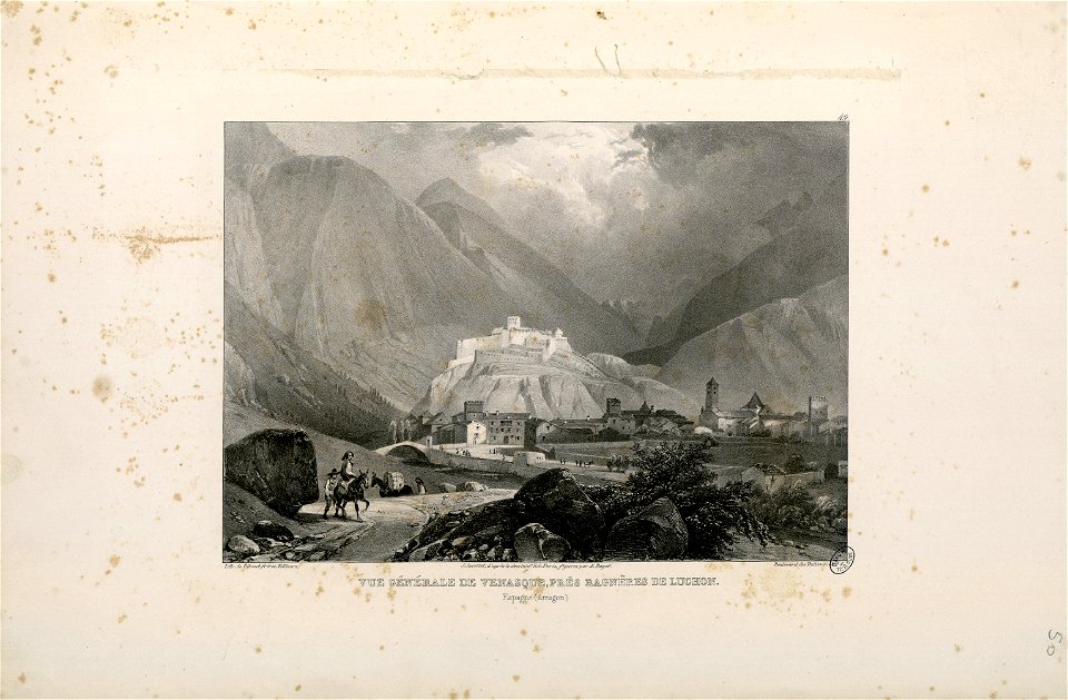 Vue générale de Venasque, près de Bagnères de Luchon (Espagne - Arragon) - Fonds Ancely - B315556101 A JACOTTET 1 053