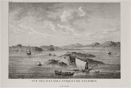 Vue des iles volcaniques de Santorin - Choiseul-gouffier Gabriel Florent Auguste De - 1782
