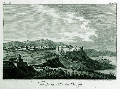 Vue de la ville de Cerigo - Grasset De Saint-sauveur André - 1800. Free illustration for personal and commercial use.