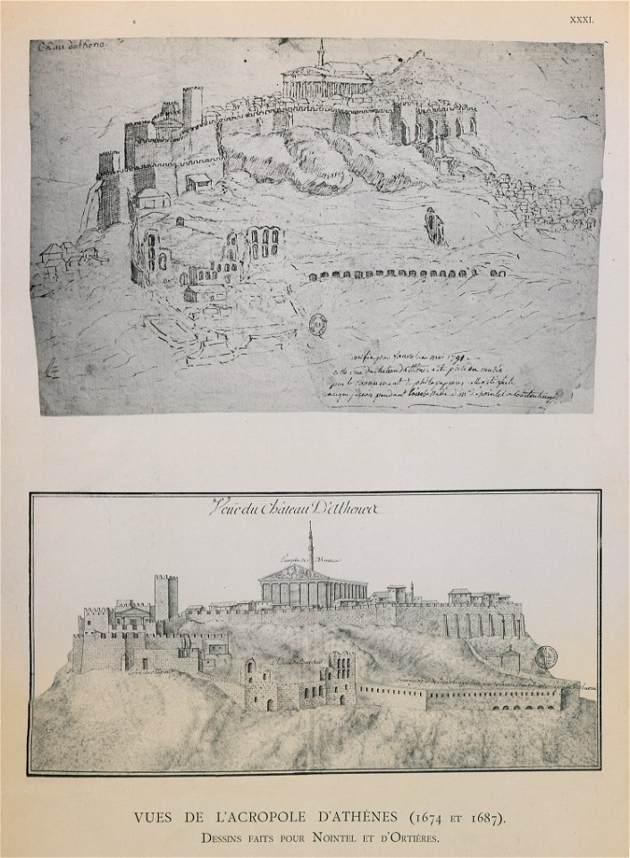 Vues de l'Acropole d'd'Athènes (1674 et 1687) Dessins faits pour Nointel et d'Ortières - Omont Henri Auguste - 1898