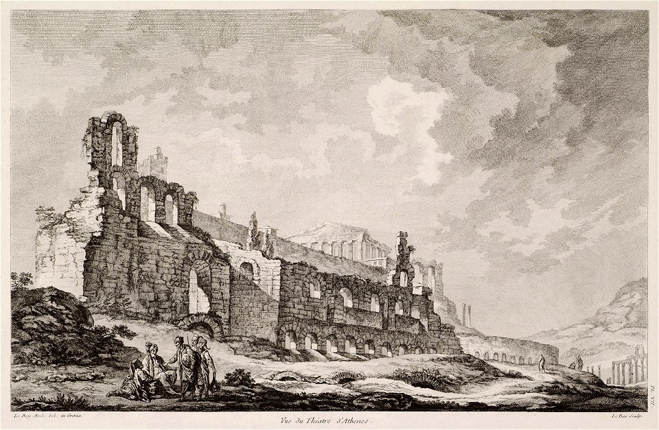 Vue du théatre d'Athenes - Le Roy Julien David - 1770
