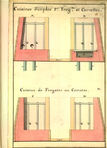 Vues de cuisine de frégate ou de corvettes