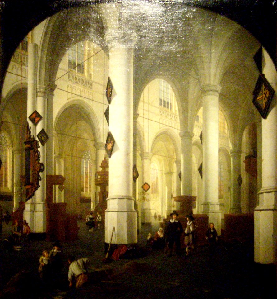 Vue interieure du vieux temple de Delft