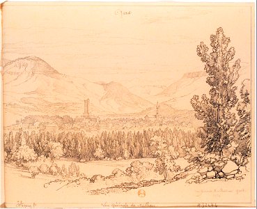 Vue générale de Milhau. Gard (Claude-Félix-Théodore d'Aligny)