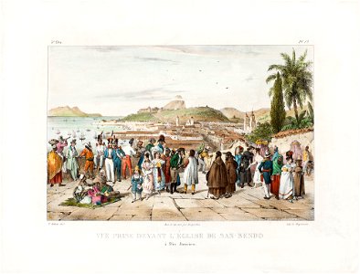 Vue prise devant l´Église de San-Bendo à Rio Janeiro, da Coleção Brasiliana Iconográfica