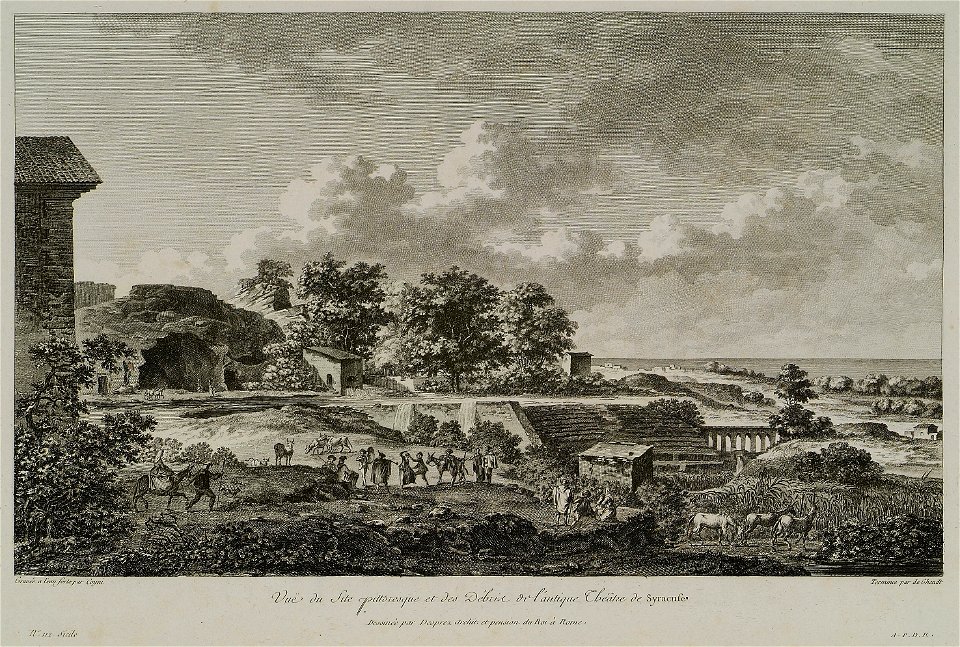 Vuë du site pittoresque et des débris de l'antique théâtre de Syracuse - Saint-non Jean Claude Richard Abbé De - 1786
