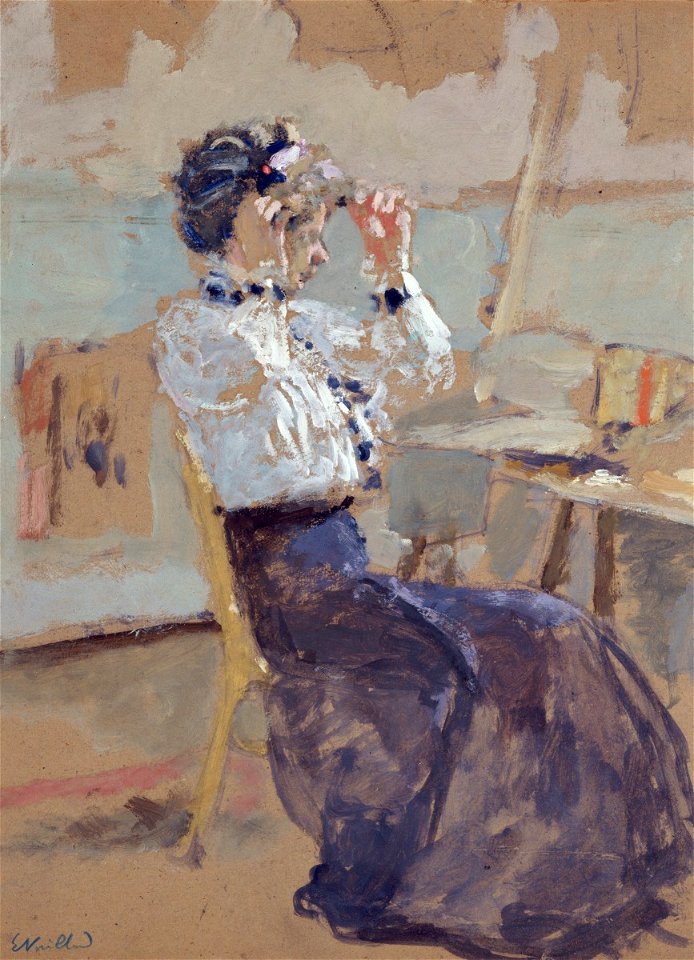 Vuillard - Young Woman Trying on a Hat, ca. 1900