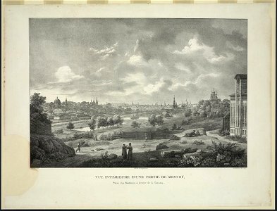 Vue intérieure d'une partie du Moscou, prise des Hauteurs à droite de la Yaousa - Cadolle delt. ; lithoge. par Deroy. LCCN2009633657