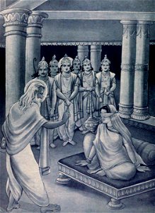 Vyasa talking with Gandhari