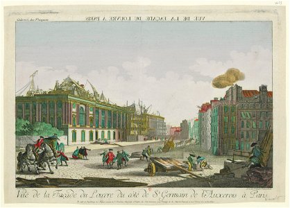 Vuë de la façade du Louvre du côté de St Germain de l'Auxerois à Paris btv1b6949053w