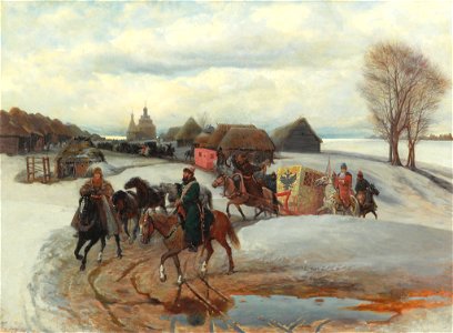 Vyacheslav Schvarts - Вешний поезд царицы на богомолье при царе Алексее Михайловиче - Google Art Project