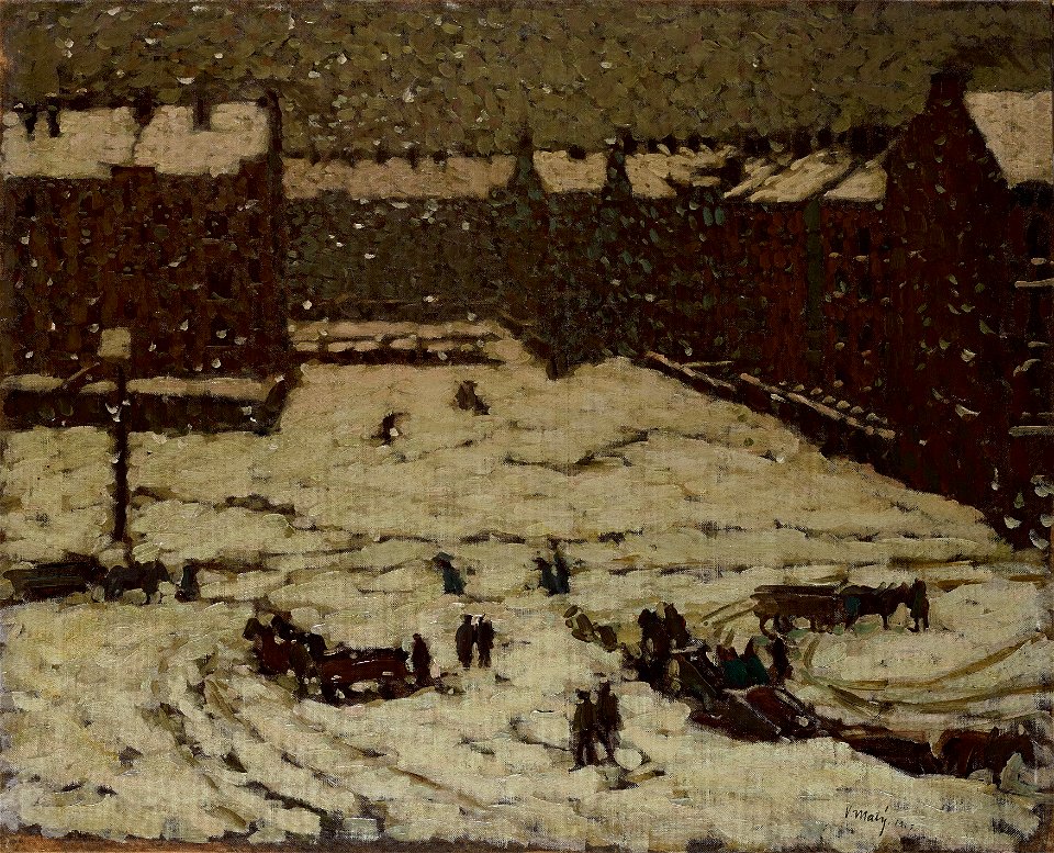 Václav Malý - Vorstadt im Schneewetter - 904 - Österreichische Galerie Belvedere