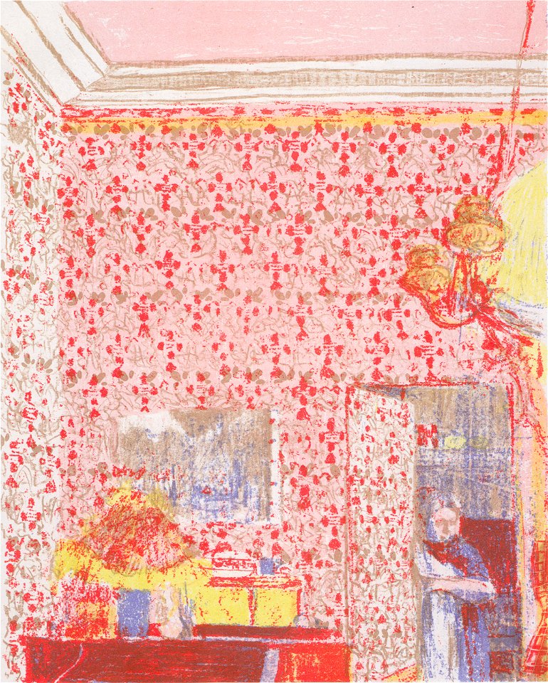 Édouard Vuillard - Interieur mit rosa Tapete I - 1899