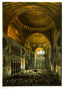 Vue générale de la grande nef, en regardant l'occident - Fossati Gaspard - 1852
