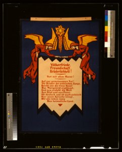 Völkerfriede, Freundschaft, Brüderlichkeit! Fort mit allem Hasse! ... LCCN2004665886