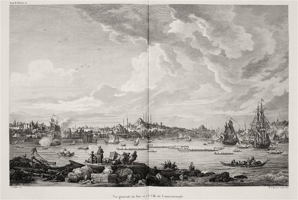 Vue générale du Port et de la ville de Constantinople - Choiseul-gouffier Gabriel Florent Auguste De - 1822