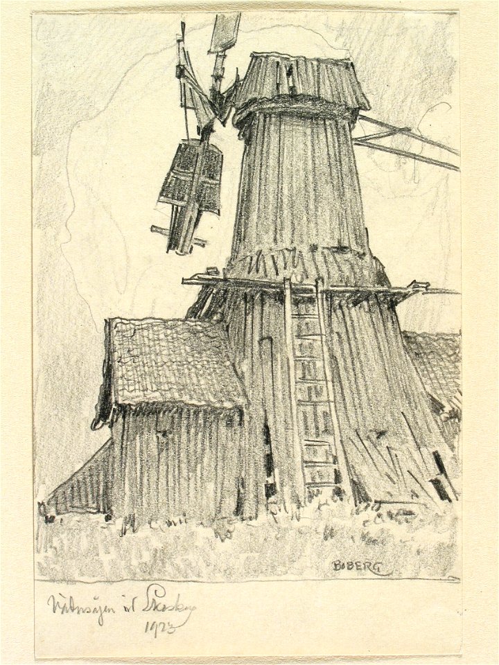 Västergötland, Vadsbro hd., Ekeskogs sn. Vädersågen vid Ekeskog . Teckning av Ferdinand Boberg - Nordiska museet - NMA.0088544