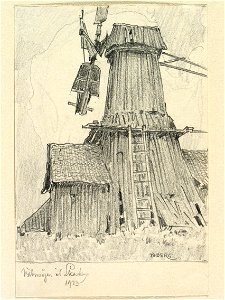 Västergötland, Vadsbro hd., Ekeskogs sn. Vädersågen vid Ekeskog . Teckning av Ferdinand Boberg - Nordiska museet - NMA.0088544