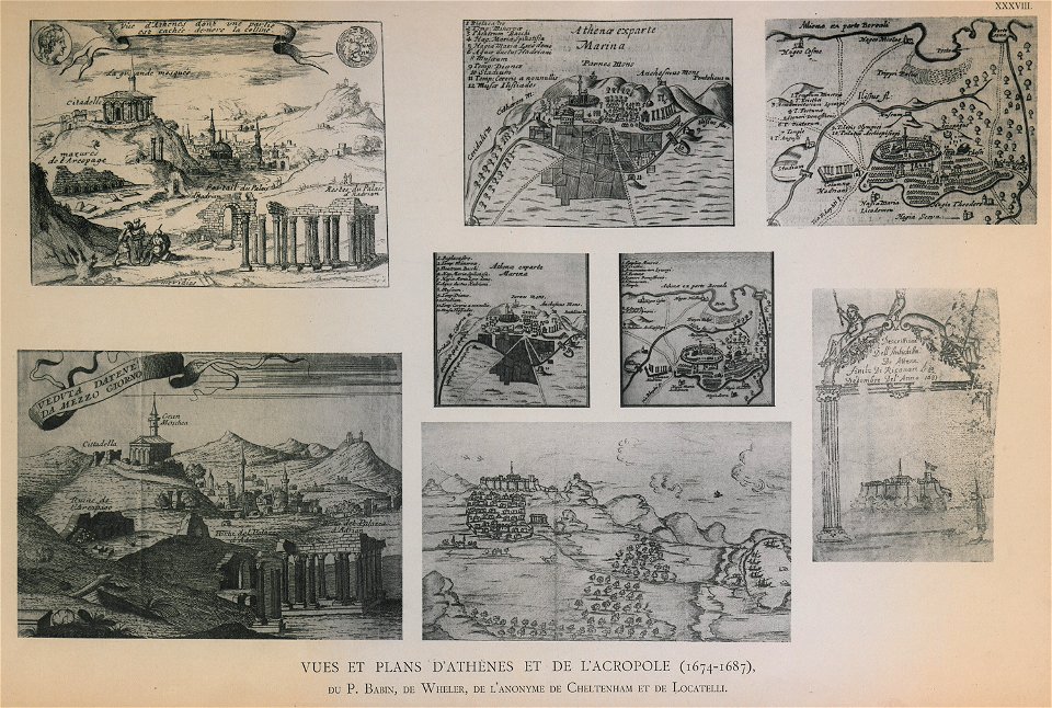 Vues et plans d'Athènes et de l'Acropole (1674 - 1687), du P Babin, de Wheler, de l'anonyme de Cheltenham et de Locatel - Omont Henri Auguste - 1898