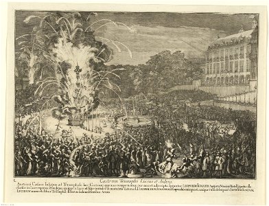 Vuurwerk in de paleistuin, 1686, Romeyn de Hooghe, 1686 - 1687