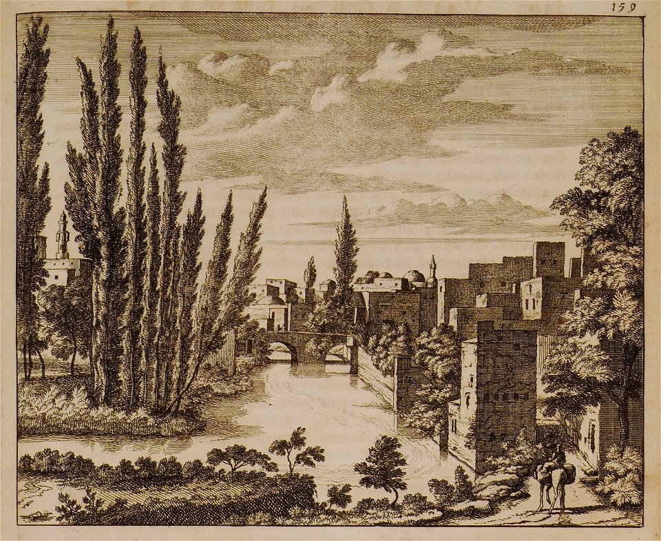 Vuë qui regarde vers le Pont par où l'on va à Tripoli (159) - Bruyn Cornelis De - 1714