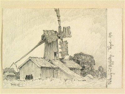 Västergötland, Vadsbo hd., Fägre sn. Vädersåg vid Uggletorp i Fägre . Teckning av Ferdinand Boberg - Nordiska museet - NMA.0088556