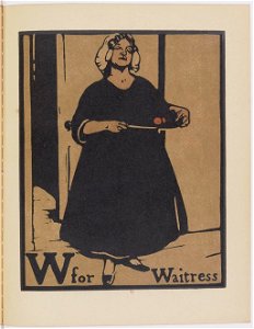 W for Waitress - An Alphabet by William Nicholson (1899)
