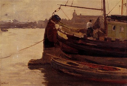 W.A. Witsen - Turfschip in het IJ - DM-003-821 - Dordrechts Museum