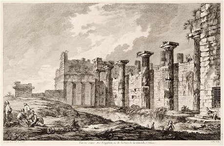 Vüe des ruines des Propylées, où de la Porte de la citadelle d'Athene - Le Roy Julien David - 1770
