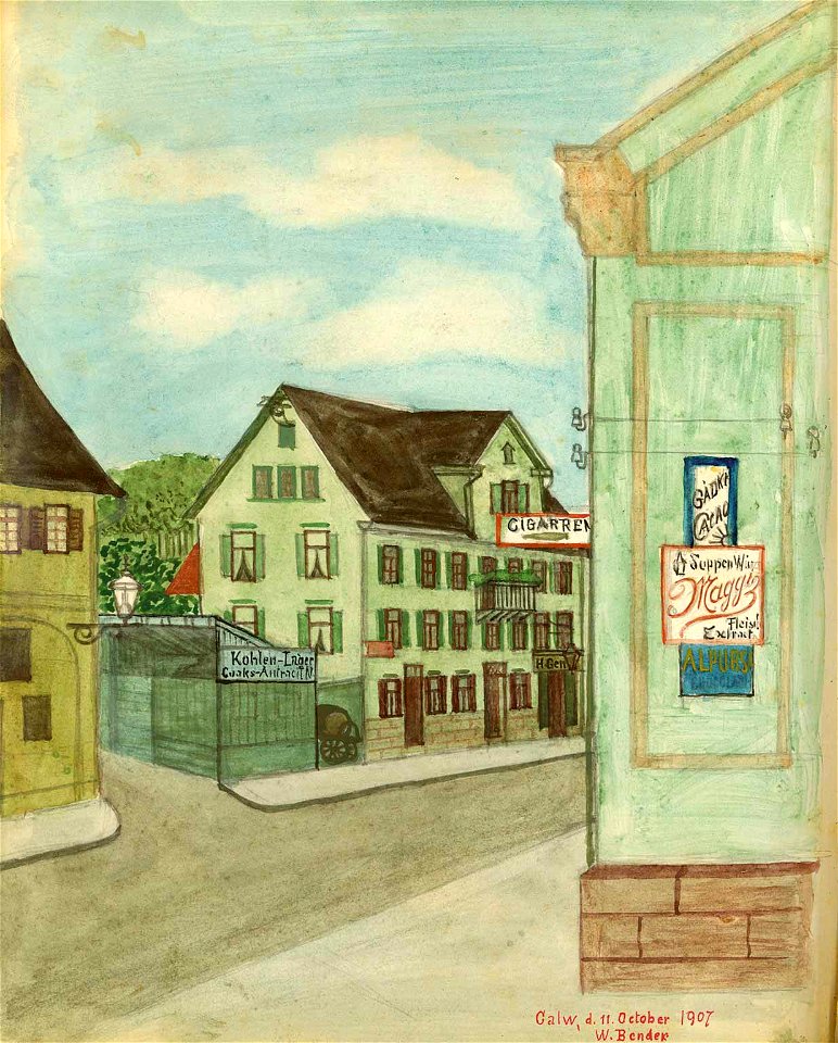 W Bender Ansicht aus Calw 1907
