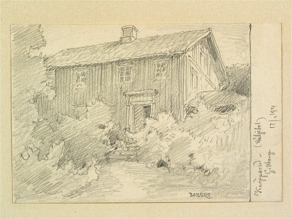 Värmland, Gillbergs hd., Gillberga sn., Häljebol, Knäpperud. Teckning av Ferdinand Boberg - Nordiska museet - NMA.0088490