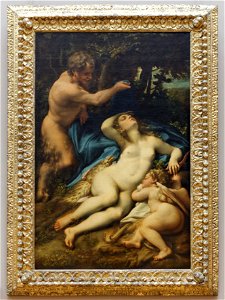 Vénus et l'Amour découverts par un satyre, Corrège (Louvre INV 42) 01