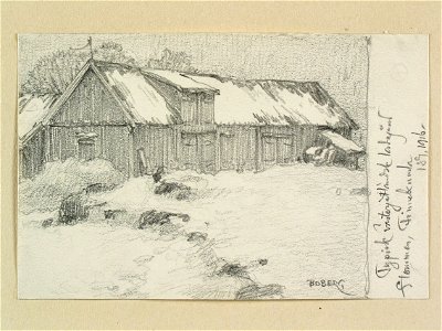 Västergötland, Kinds hd., Finnekumla sn., Stommen. Typisk västgötsk ladugård - Nordiska museet - NMA.0088549
