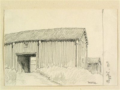 Västerbotten, Bygdeå sn. Teckning av Ferdinand Boberg - Nordiska museet - NMA.0088528